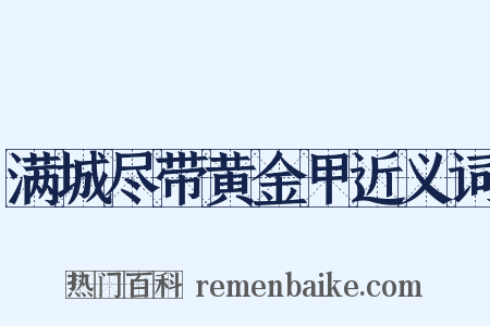 满城尽带黄金甲近义词是什么意思的图片